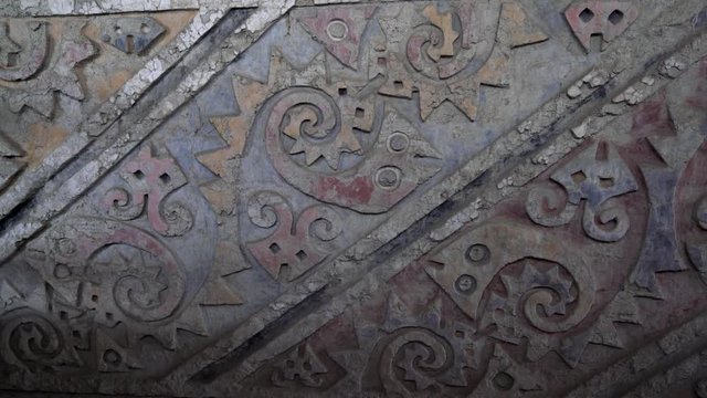 Bas-relief pattern in PERU, Huaca El Brujo (Moche culture)