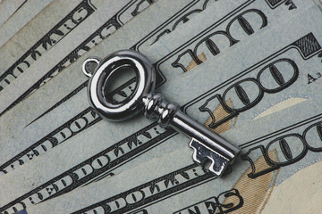 Key and money. 