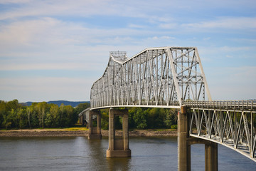 Steel Bridge Crossing River
