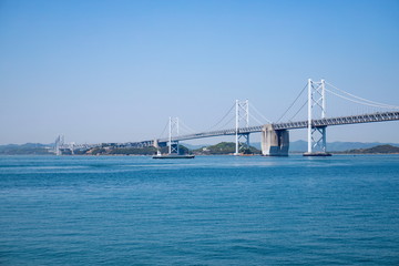 Seto Ohashi Bridge in the seto inland sea,kagawa,shikoku,japan