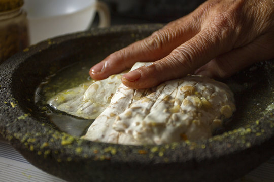 Tempe Garit is processed from fermented soybeans, then fried with onion seasoning