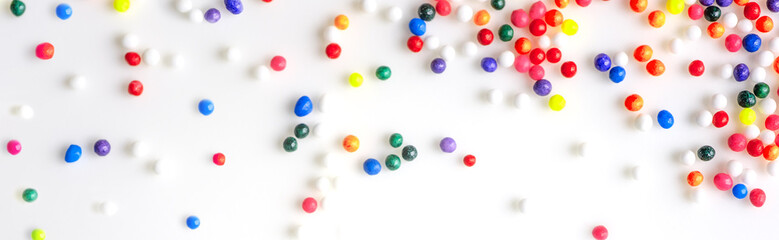 Panoramic Colorful Sweet Candy Banner Background for Party , Birthday , Celebration , Xmas , New Year Design Artwork or Card