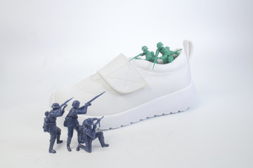 a fun of mini figure soldier at display