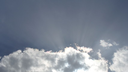 The sky is sunny and cloudy