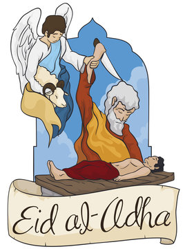 angel saves sacrifice eid al-adha scene clip art preview