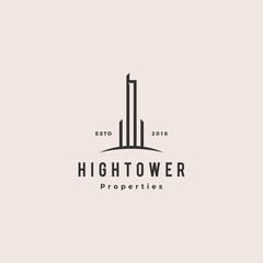 high building tower logo hipster vintage retro vector icon illustration