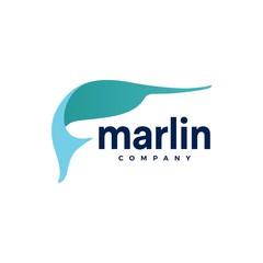 marlin fish logo vector icon illustration