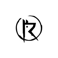 R letter dog logo vector icon illustration mark