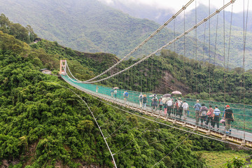 Suspension bridge in Maolin Scenic Area in Southern Taiwan