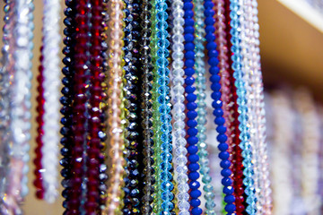 Rolls of fabric and textiles in a shop or store