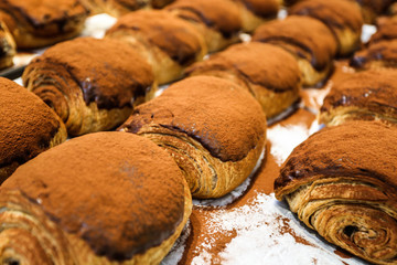 Neatly arranged bread close-up