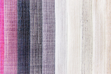 Rolls of fabric and textiles in a shop or store