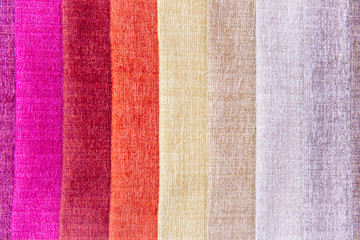 Rolls of fabric and textiles in a shop or store