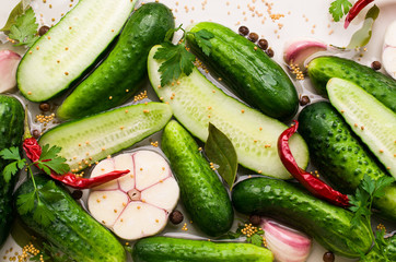 Traditional cucumber in marinade