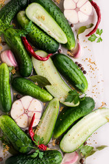 Traditional cucumber in marinade