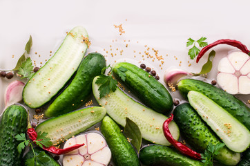 Traditional cucumber in marinade