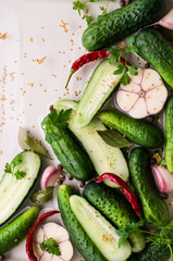 Traditional cucumber in marinade