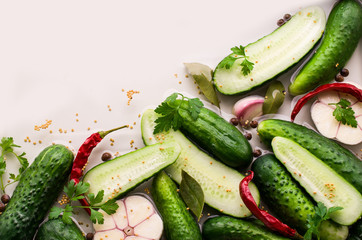 Traditional cucumber in marinade