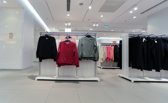 Various Retail Winter Clothing In The Mall