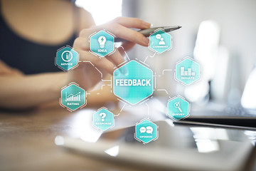 Feedback and Business communication concept. Service and Customer satisfaction.