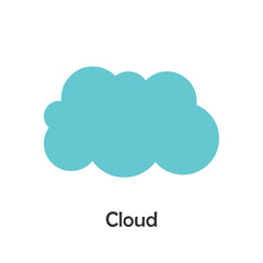 Cloud in cartoon style, card with weather for kid, preschool activity for children, vector illustration