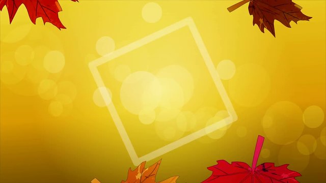 Logo with autumn leaves, artistic video illustration.