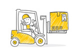 Strichfiguren / Strichmännchen: Gabelstapler. (Nr. 284)	