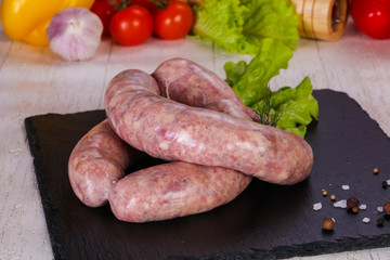 Raw pork sausages
