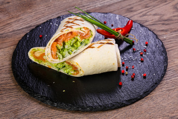 Salmon roll tortilla