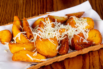 Fried potato with cheese