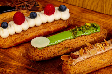Eclair with cream