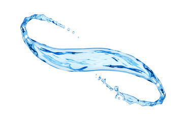 Twisted splash of water on white background