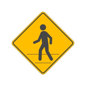 Pedestrian Traffic Sign isolated on white background