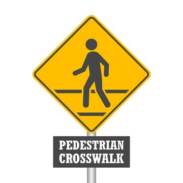 Pedestrian Traffic Sign isolated on white background
