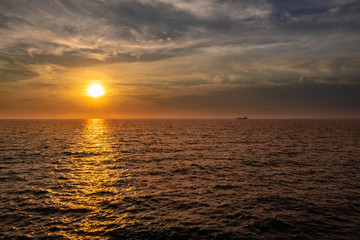 Atardecer en el mar, Cádiz, Andalucía