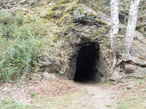 entrance to a cave in divoka sarka in prague