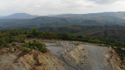 Aerial view of the mountains.