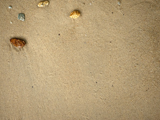  tiny rock on sandy beach background