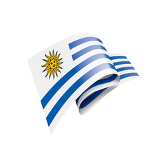 Obraz premium Uruguay flag, vector illustration on a white background.