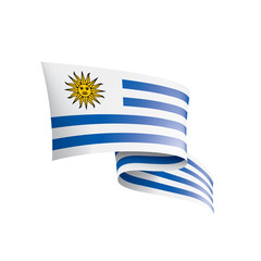 Uruguay flag, vector illustration on a white background.
