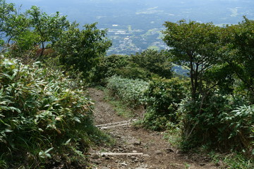 日本の岡山の那岐山の登山道
