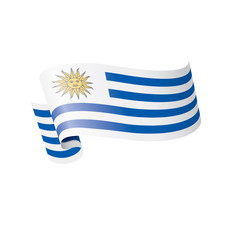 Obraz premium Uruguay flag, vector illustration on a white background.