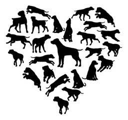 Labrador Retriever Dog Heart Silhouette Concept