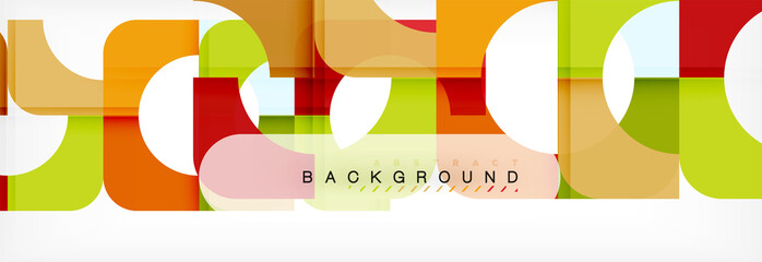 Colorful squares composition abstract banner. Illustration for business brochure or flyer, presentation and web design layout