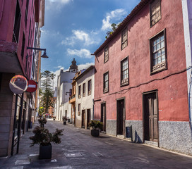 Street view from the old city center, San Cristobal de La Laguna, Tenerife, Canary Islands, Spain - 13.05.2018