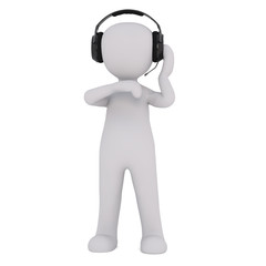 call center agent with head phones