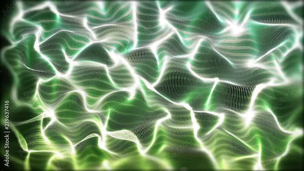 Aufkleber green landscape flickering moving particle graphic animation background