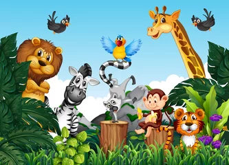  Wilde dieren in de jungle © GraphicsRF