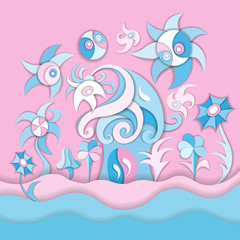 illustration of Cartoons fairy tale drawing hous