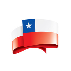Chile flag, vector illustration on a white background.